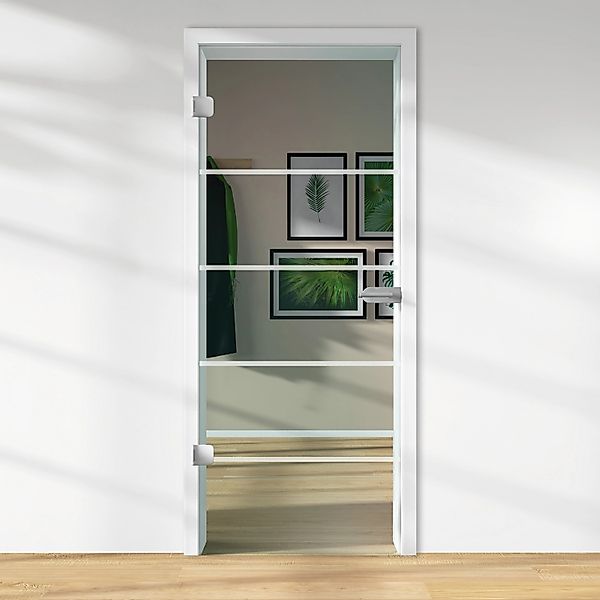 Glasdrehtür ESG Floatglas Dekor Siebdruck 36/16 DIN Links 2097 x 834 x 8 mm günstig online kaufen