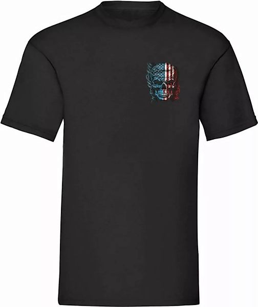 Banco T-Shirt Herren USA Totenkopf (39) mit Druck und 100% Baumwolle Print, günstig online kaufen