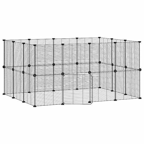 vidaXL 28-Tlg Haustierkäfig mit Tür Schwarz 35x35 cm Stahl Modell 2 günstig online kaufen