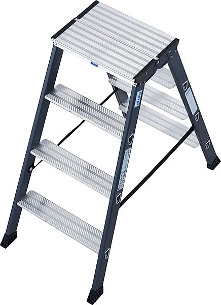 KRAUSE Doppelleiter "SePro D" Alu eloxiert, 2x4 Stufen, Arbeitshöe ca. 241 günstig online kaufen