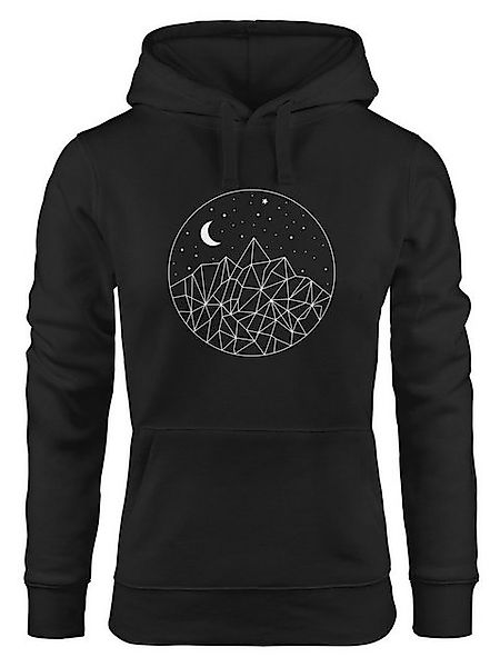 Neverless Hoodie Hoodie Damen Berge und Sterne Polygon Sweatshirt Kapuze günstig online kaufen