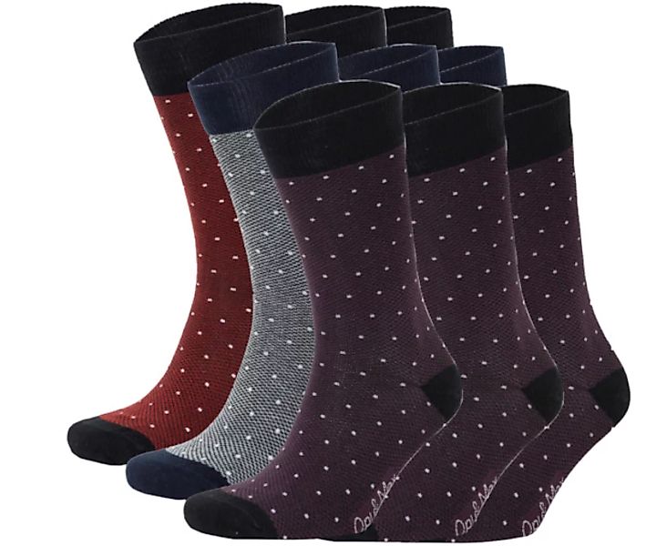 9er Set Pique Pattern Socken Biobaumwolle günstig online kaufen