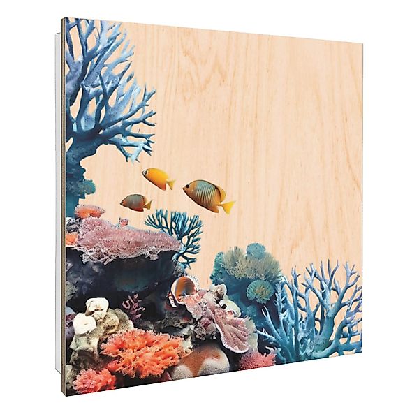 Banjado Großer Schlüsselbox Holz 30x30cm Weiß Scharnier Rechts 50 Haken Sch günstig online kaufen