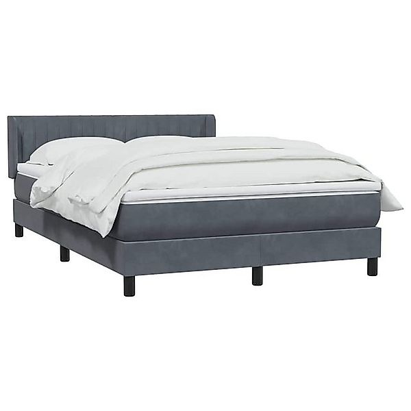 vidaXL Bett Boxspringbett mit Matratze Dunkelgrau 160x210 cm Samt günstig online kaufen