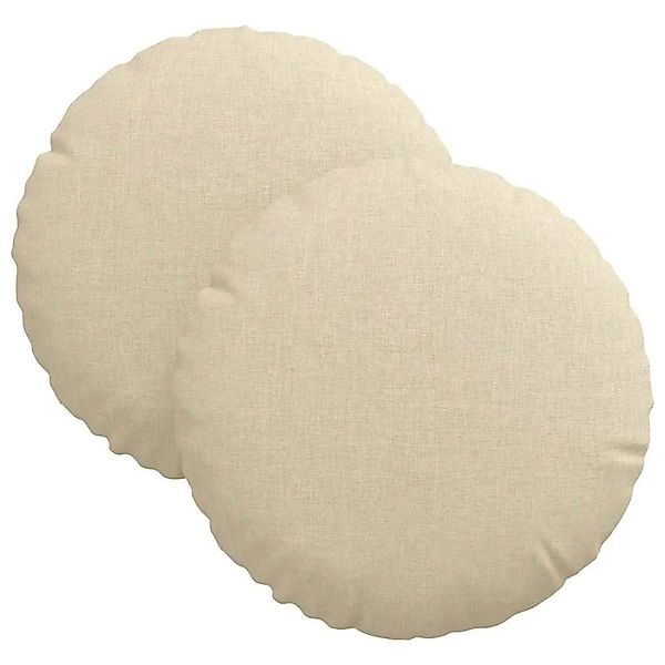 vidaXL Sitzkissen 2 Stk Creme Ø30 x 13 cm Stoff 42014090 günstig online kaufen