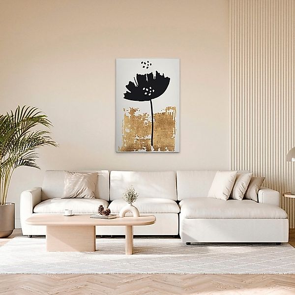 A.S. Création Leinwandbild "Black Poppy - Wandbild Creme Gold Schwarz Keilr günstig online kaufen