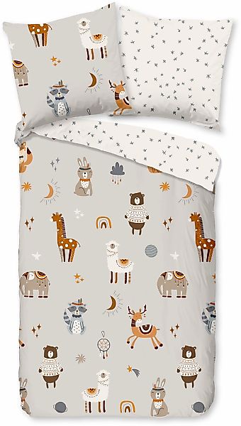 good morning Kinderbettwäsche »Woody«, Baumwolle, 135x200, Reißverschluss, günstig online kaufen