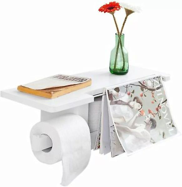 SoBuy® Toilettenrollenhalter mit Ablage zur Wandmontage, Rollenhalter Badez günstig online kaufen