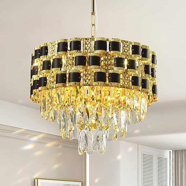 JDONG Pendelleuchte Pendellampe Wohnzimmer 37/27cm Schwarz günstig online kaufen