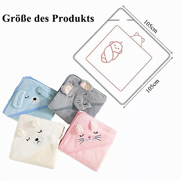 NUODWELL Kapuzenhandtuch Baby Kapuzenhandtuch mit Waschlappen,mit günstig online kaufen