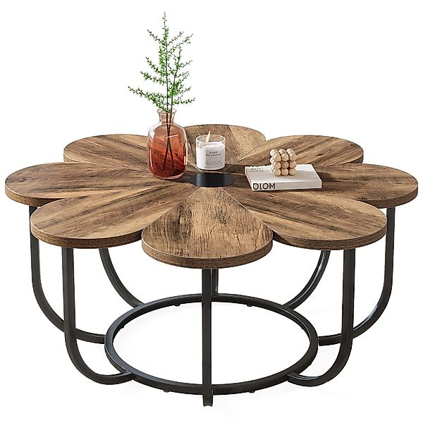 Tribesigns Couchtisch moderner Couchtisch in Blumenform günstig online kaufen