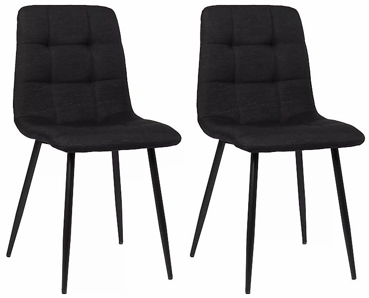 2er Set Esszimmerstuhl Tilde Stoff Schwarz günstig online kaufen