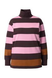 Ulla Popken Sweatshirt Sweatshirt Streifen Stehkragen günstig online kaufen