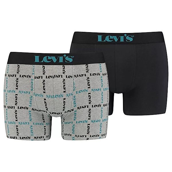 Levi´s ® Logo Plaid Slip-boxer 2 Paare L Grey / Black günstig online kaufen