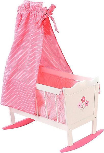 CHIC2000 Puppenwiege, mit Himmel, Stoff-Einhang, Bettdecke & Kopfkissen günstig online kaufen