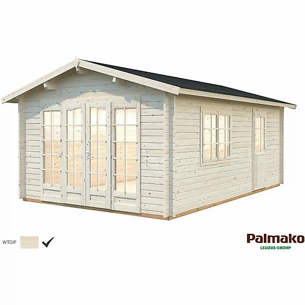 Palmako Irene Holz-Gartenhaus Klar Satteldach Tauchgrundiert 380 cm x 550 c günstig online kaufen