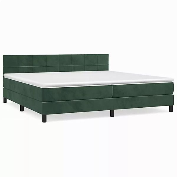 vidaXL Boxspringbett Boxspringbett mit Matratze Dunkelgrün 200x200 cm Samt günstig online kaufen