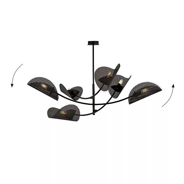 Deckenlampe Gladio, schwarz, sechsflammig günstig online kaufen