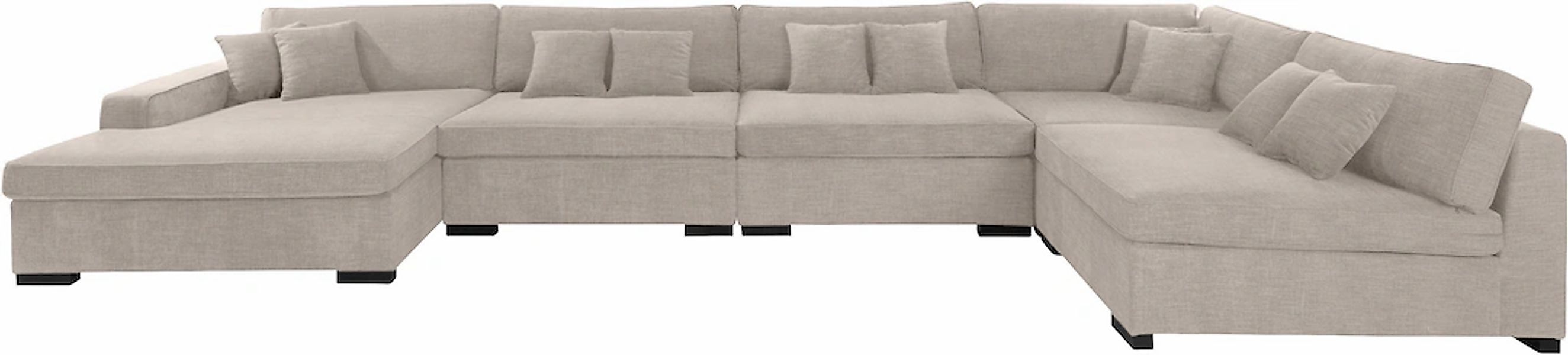 Home affaire Wohnlandschaft "Skara XXL U-Form" Lounge-Sofa XXL mit Federker günstig online kaufen