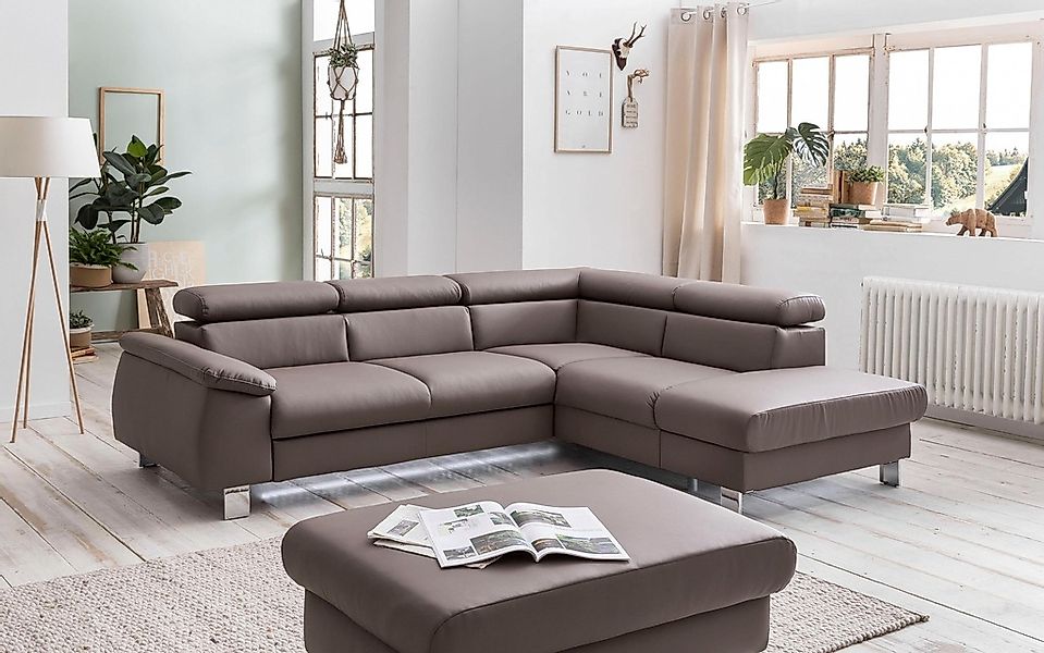 COTTA Ecksofa "Komaris L-Form, B: 249 cm" mit Kopfteilverstellung, optional günstig online kaufen