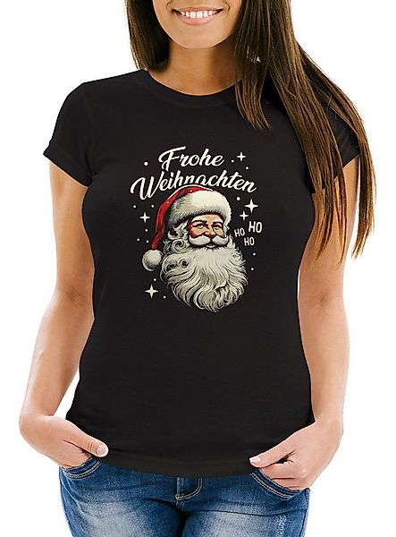 MoonWorks Print-Shirt Weihnachtsshirt Damen Spruch T-Shirt Frohe Weihnachte günstig online kaufen