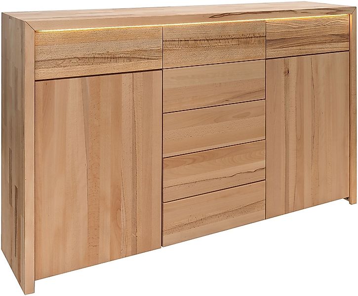 Home affaire Kombikommode "Léopoldine", Kommode aus Kernbuche, Breite 188cm günstig online kaufen