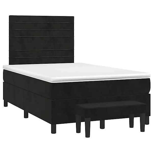 vidaXL Boxspringbett mit Matratze Schwarz 120x190 cm Samt 3270477 günstig online kaufen