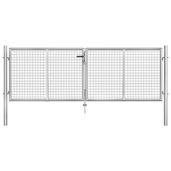 vidaXL Gartentor Verzinkter Stahl 306 x 75 cm Silber 144761 günstig online kaufen