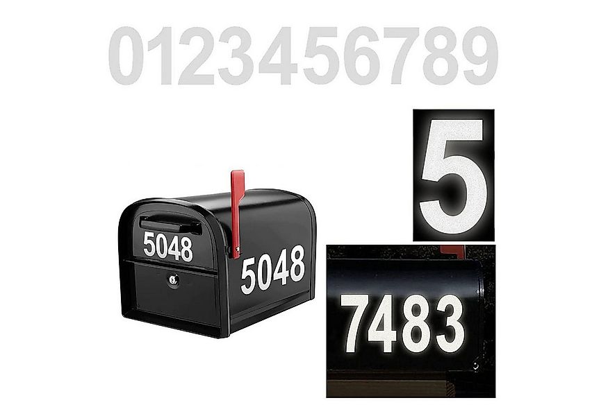 Refttenw Hausnummer Silber Reflektierende Nummernaufkleber Briefkastennumme günstig online kaufen