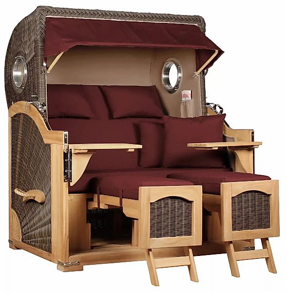 Strandkorb Rantum Grande Teak PE grey Dessin 550 günstig online kaufen