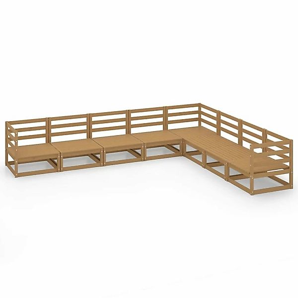 vidaXL 8-tlg Garten-Lounge-Set Honigbraun Massivholz Kiefer Modell 21 günstig online kaufen