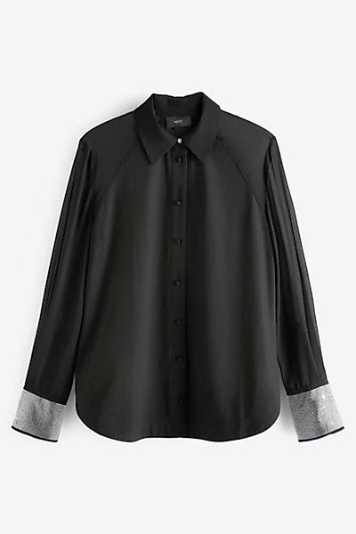Next Langarmbluse Button-up-Bluse mit Verzierung und Manschetten (1-tlg) günstig online kaufen