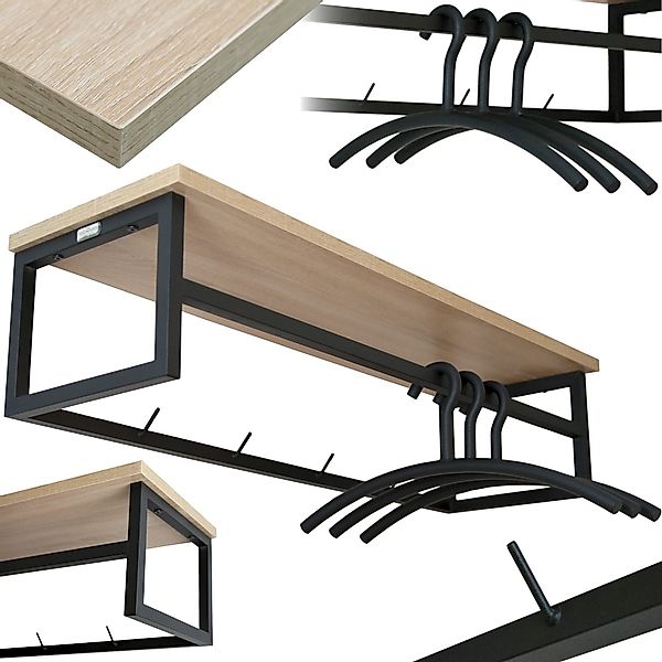 holz4home® Wandgarderobe Garderobe MDF Sonoma Eiche günstig online kaufen