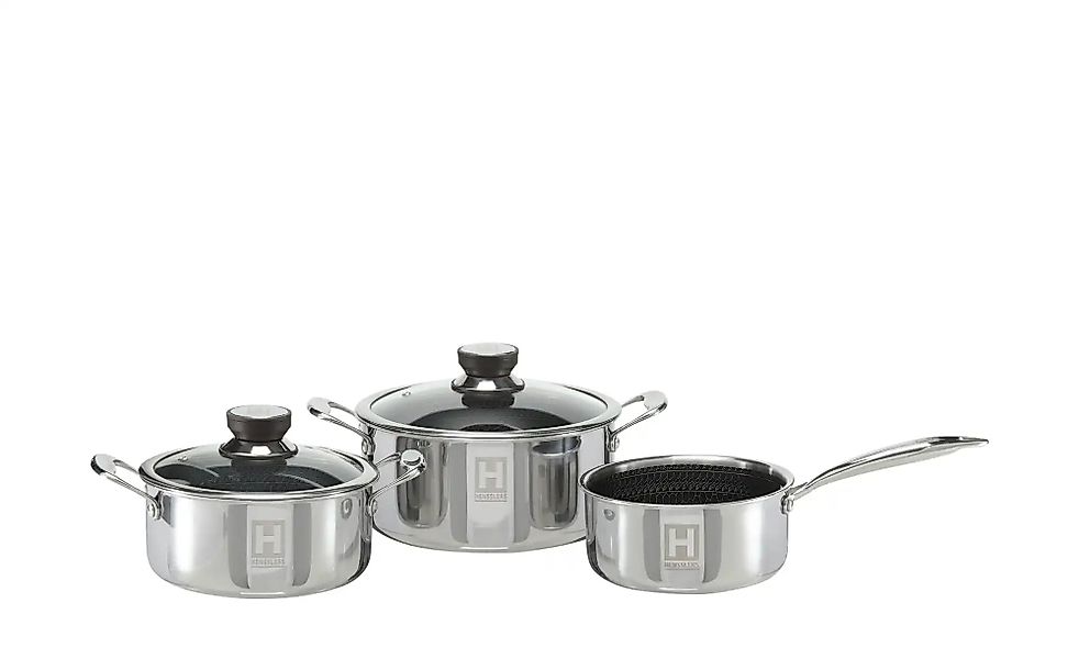 Hensslers Topfset   ¦ silber ¦ Edelstahl ¦ Maße (cm): B: 36 H: 22 Töpfe & P günstig online kaufen