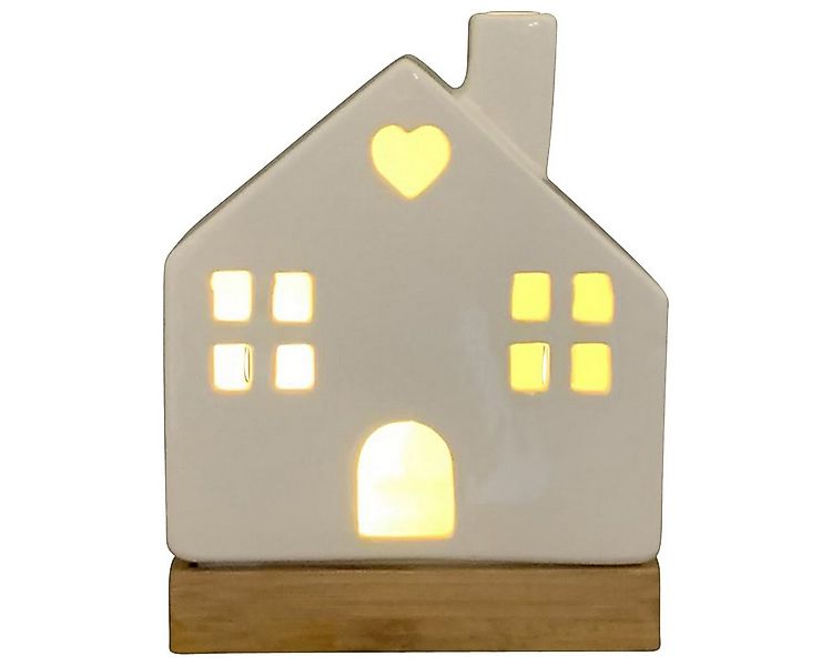 matches21 HOME & HOBBY Dekofigur Dekoobjekt LED Lichthaus, aus Porzellan We günstig online kaufen