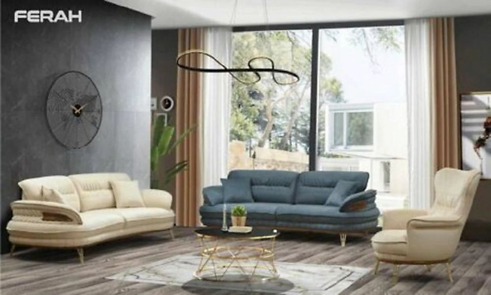 JVmoebel Sofa Sofagarnitur 3+3+1 Sitzer Sofa Sessel Sofas Garnitur Sitz Lux günstig online kaufen