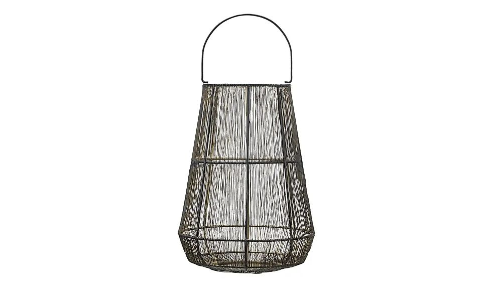HOME STORY Windlicht   ¦ schwarz ¦ Eisen ¦ Maße (cm): H: 34  Ø: 26 Accessoi günstig online kaufen