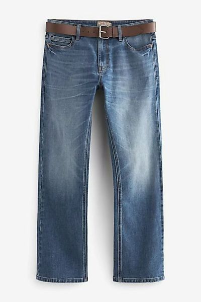 Next Straight-Jeans Straight Fit Jeans mit Gürtel - Bootcut (2-tlg) günstig online kaufen
