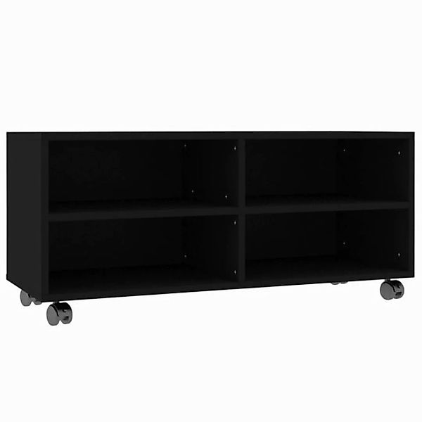 furnicato TV-Schrank mit Rollen Schwarz 90x35x35 cm Holzwerkstoff (1-St) günstig online kaufen