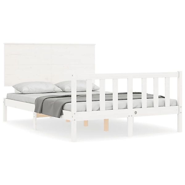 vidaXL Massivholzbett ohne Matratze Weiß 120x200 cm Kiefernholz 3193397 günstig online kaufen
