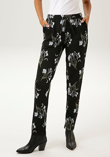 Aniston CASUAL Schlupfhose mit farbharmonischem Blumen-Dessin günstig online kaufen