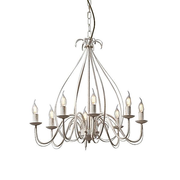 Qazqa Kronleuchter Giuseppe, ohne Leuchtmittel, E14, Crème, Landhaus, Stahl günstig online kaufen