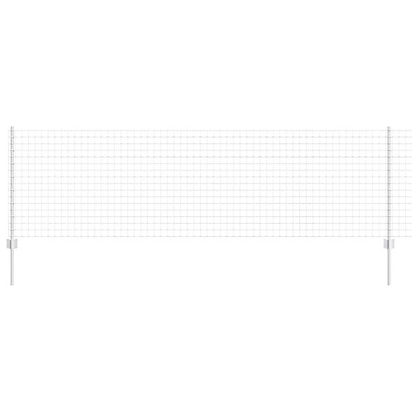 vidaXL Zaun mit Pfosten Silber 0,8 x 10 m Stahl 3336146 günstig online kaufen