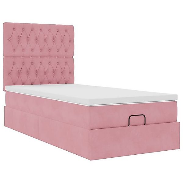 vidaXL Bett Ottoman-Bett mit Matratzen Rosa 80x200 cm Samt günstig online kaufen