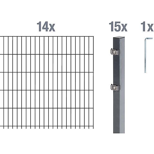 Alberts Doppelstabmattenzaun Grundset, (Set), Höhe: 80-160 günstig online kaufen