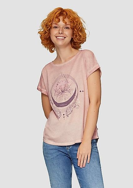 QS Kurzarmshirt Gewaschenes T-Shirt mit Frontprint günstig online kaufen
