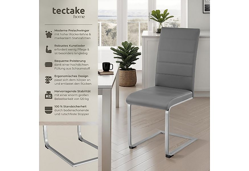 tectake Esszimmerstuhl Schwingstühle, gepolstert mit Kunstlederbezug, 41 x günstig online kaufen