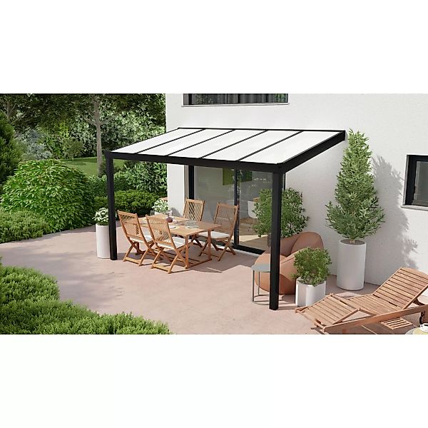 Terrassenüberdachung Professional 400 cm x 200 cm Schwarz Struktur PC Opal günstig online kaufen