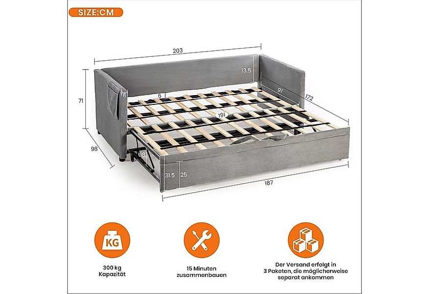 HOMYEDAMIC Schlafsofa 172 x 187 cm Schlafsofa 2-Sitzer Sofa Couch, Schlafso günstig online kaufen