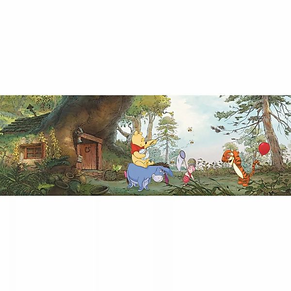 Disney Fototapete Winnie De Pooh Grün und Blau 368 x 127 cm 612281 günstig online kaufen